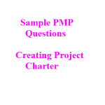 Crush Down Free Online Sample PMP Questions On Creating The Project Charter